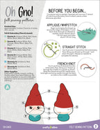 Oh Gno! Felt Craft Pattern Felt Sewing Pattern